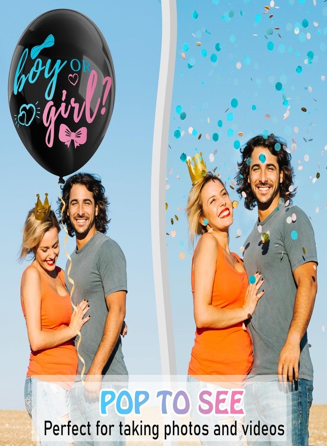 Wsaeig Gender Reveal Balloon Pop - 36 Inch Baby Gender Reveal Balloons With Confetti,2 Pcs Boy or Girl Balloon Gender Reveal Black Large,Big Balloon Gender Reveal Ideas - Image 3